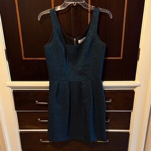 Amanda Uprichard Teal and Black Brocade Mini Dress